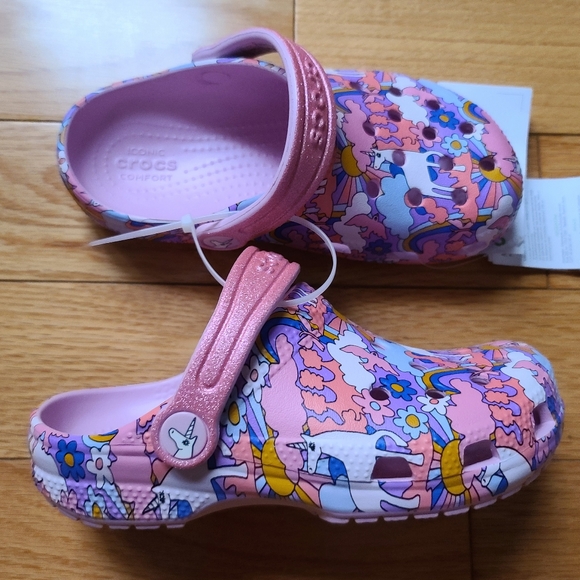 Crocs Classic Fairy Tale Unicorn Clogs, C 13, Pink/Purple - Picture 7 of 9
